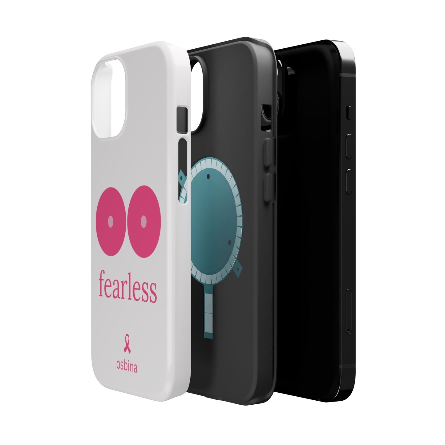 osbina | MagSafe compatible for iPhone | Limited Edition The Fearless Tatas Case in Light Pink + Soft Pink + Hot Pink | The Pink October Collection | Inspired By