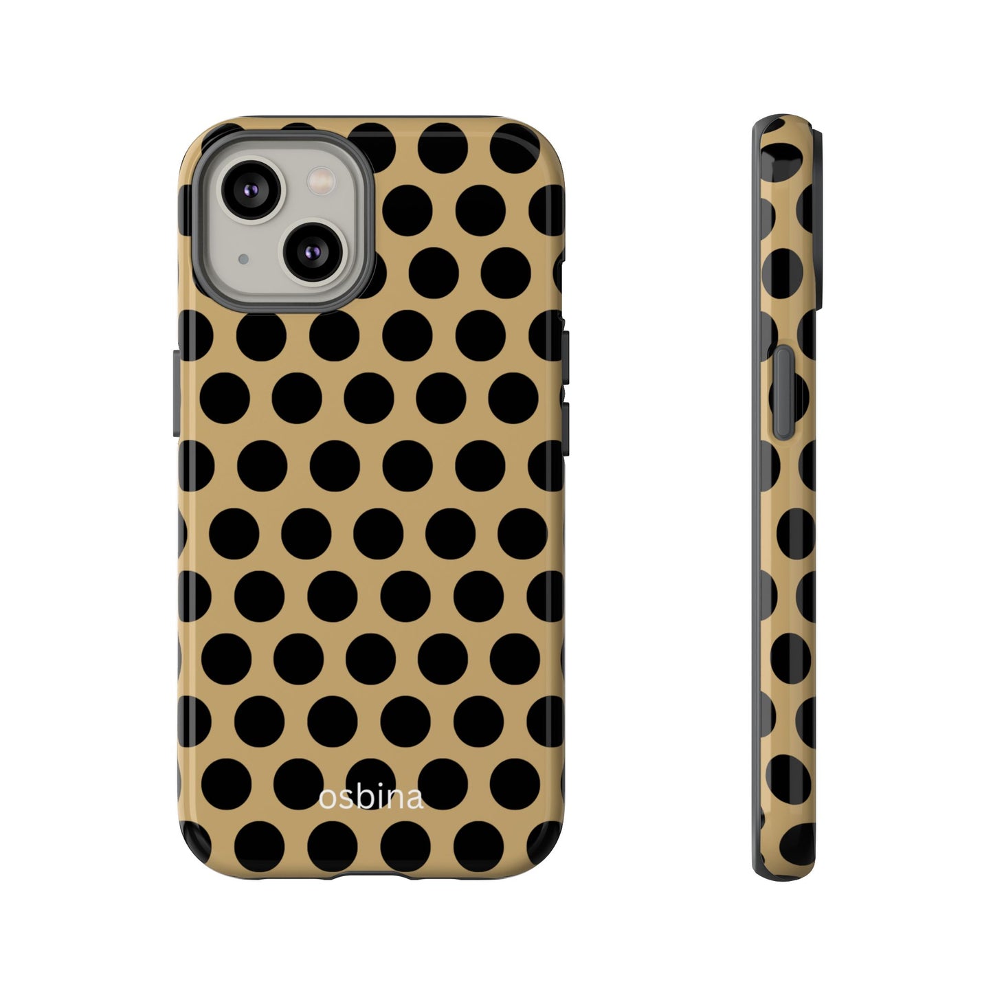 osbina | Camel Noir Dots Phone Case | Modern Muse Collection