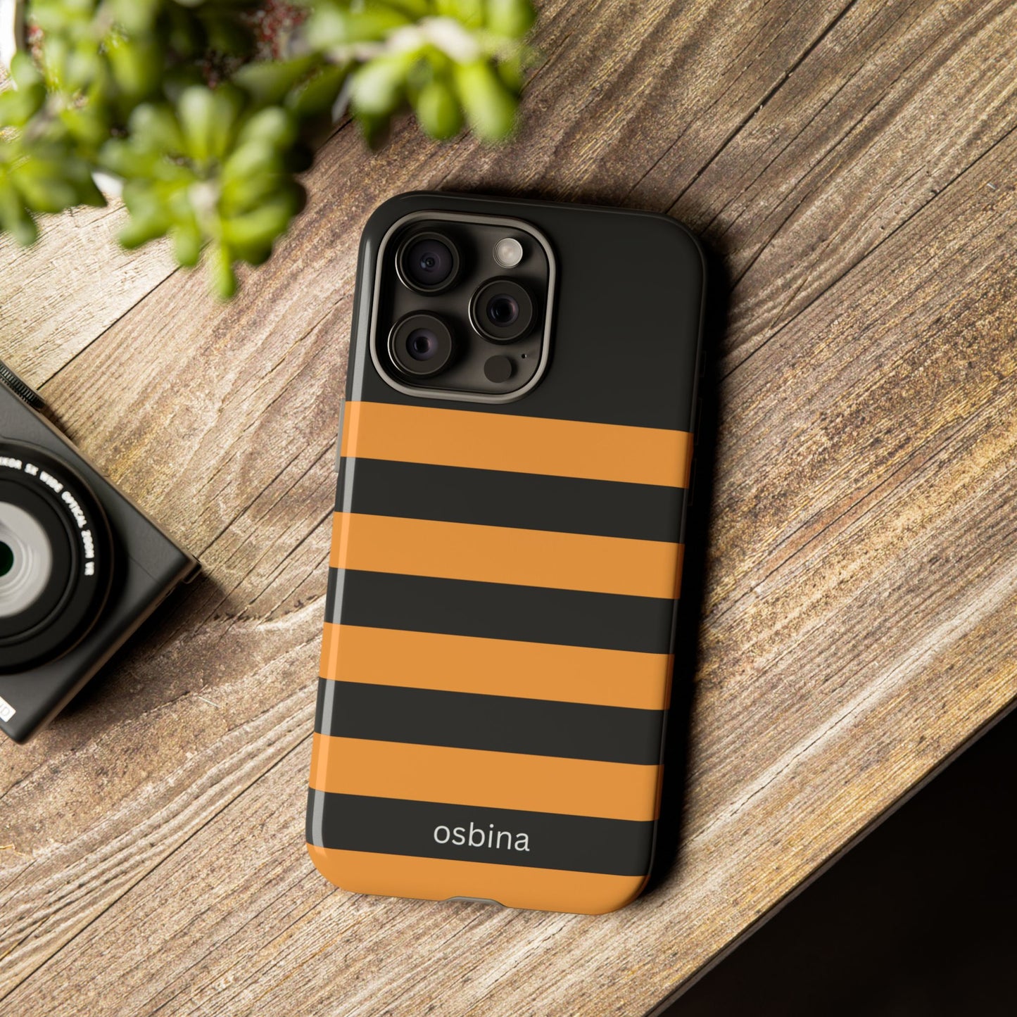osbina | The Horizon Stripe Case in Black + Orange | The Season Collective