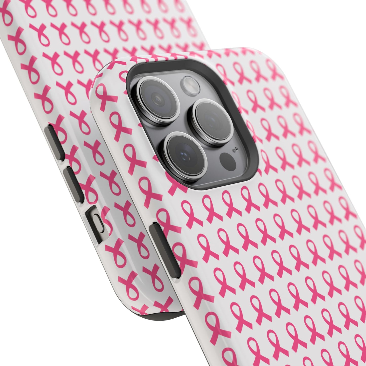 osbina | MagSafe compatible for iPhone | Limited Edition The Side By Side Pink Ribbons Case in Light Pink + Soft Pink + Hot Pink | The Pink October Collection | Inspired By
