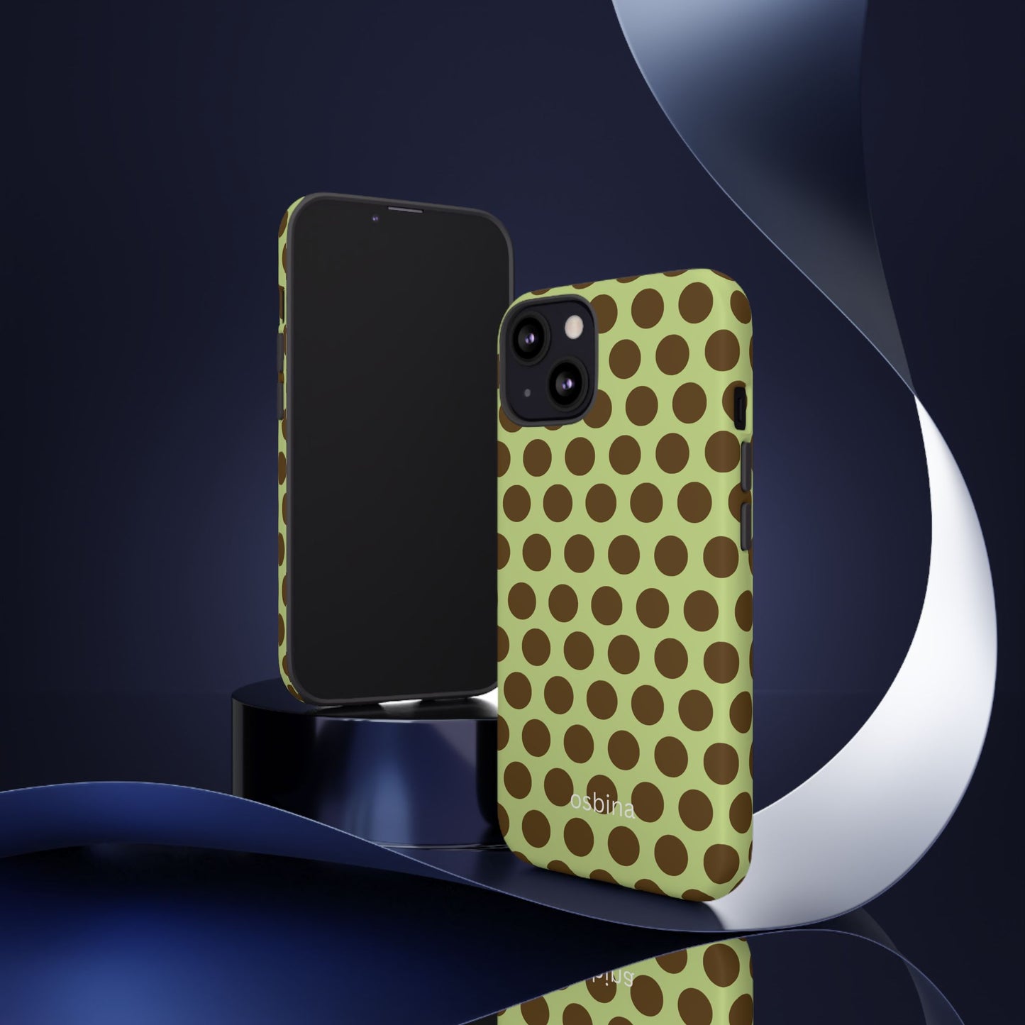 osbina | Chartreuse Cocoa Dots Phone Case | Color Edit Collection