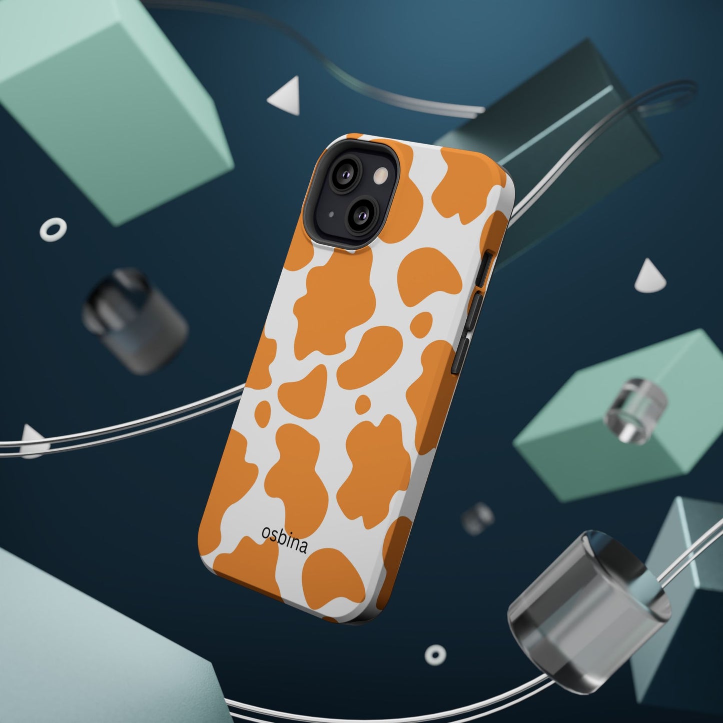 osbina | MagSafe Compatible for iPhone | Holy Cow, It’s Chic — The Orange Cow Print Case | The Season Collective