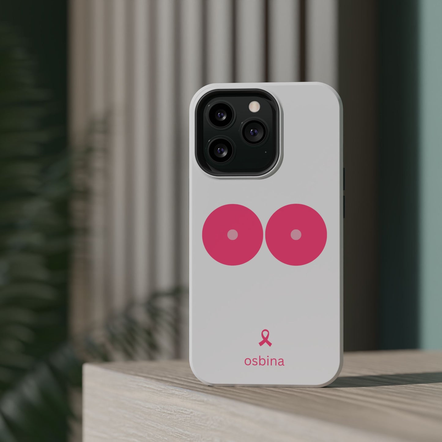 osbina | MagSafe compatible for iPhone | Limited Edition The Check Your Tatas Case in Light Pink + Soft Pink + Hot Pink | The Pink October Collection | Inspired By