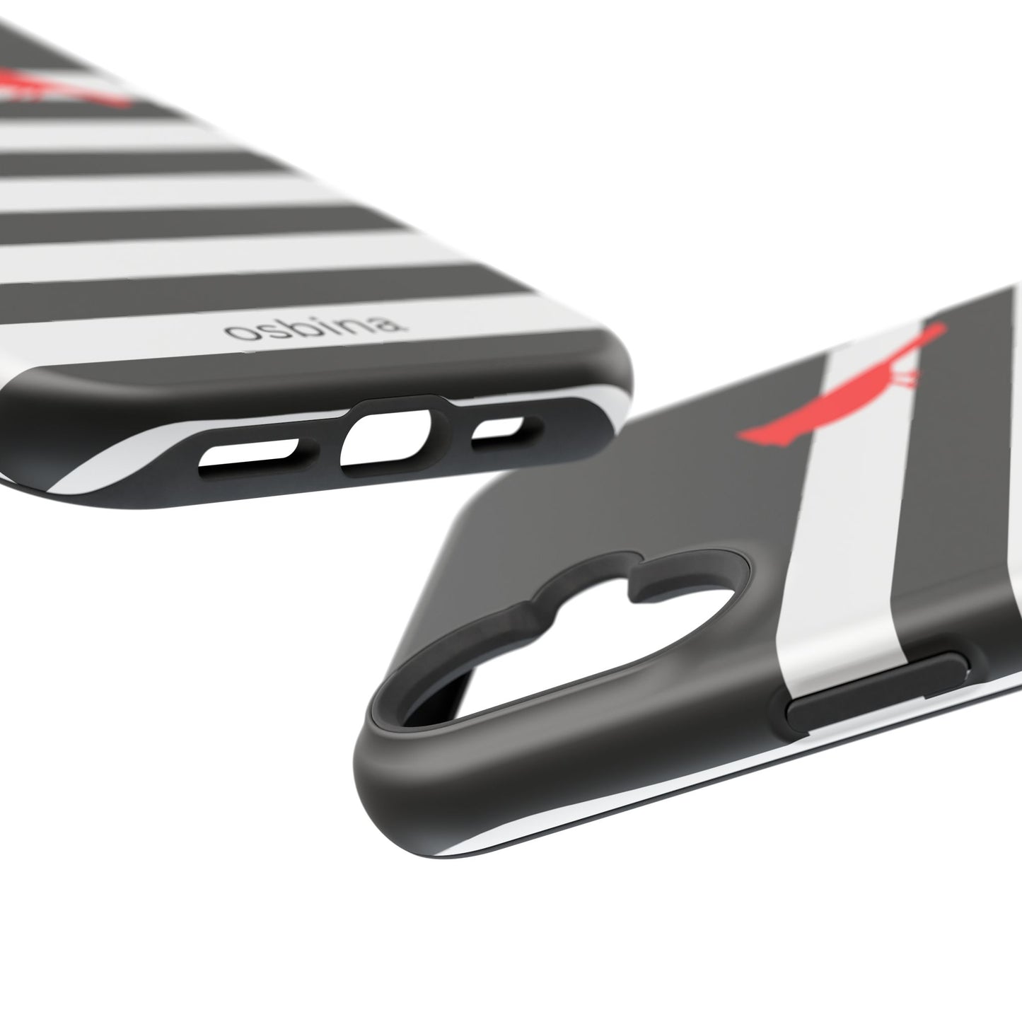 osbina | MagSafe compatible for iPhone | Redbird Edition Thinking of You Phone Case Black & White Stripe | Inspired By Collection