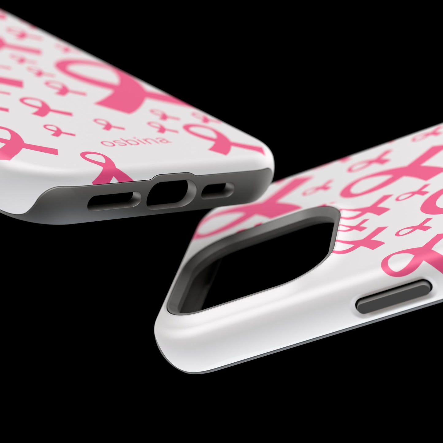 osbina | MagSafe compatible for iPhone | Limited Edition Strength in Ribbons Case in Light Pink + Soft Pink + Hot Pink | The Pink October Collection | Inspired By