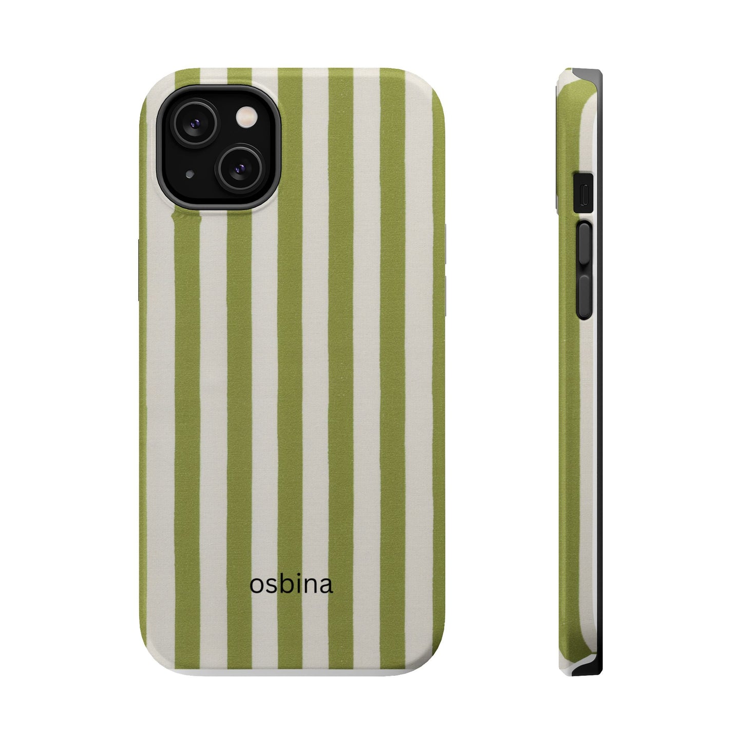 osbina | MagSafe compatible for iPhone | Verde Stripe Phone Case | Color Edit Collection