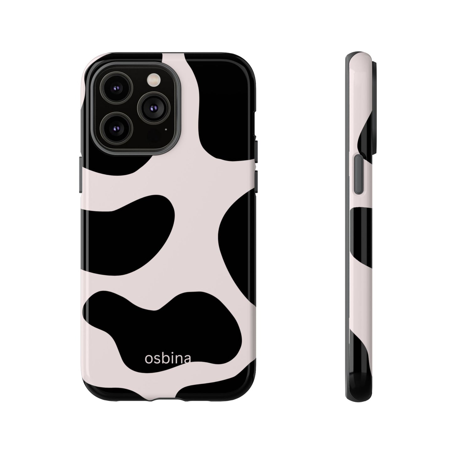 osbina | Prairie Chic Pink & Black Cow Print Phone Case | Modern Muse Collection