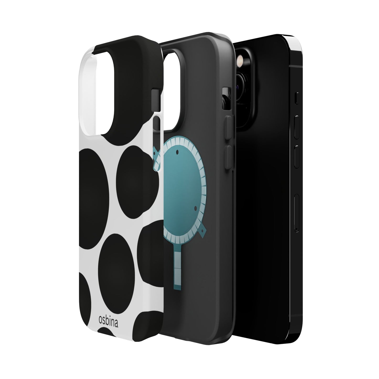 osbina | MagSafe compatible for iPhone | The Noir Bubbles Phone Case | Modern Muse Collection