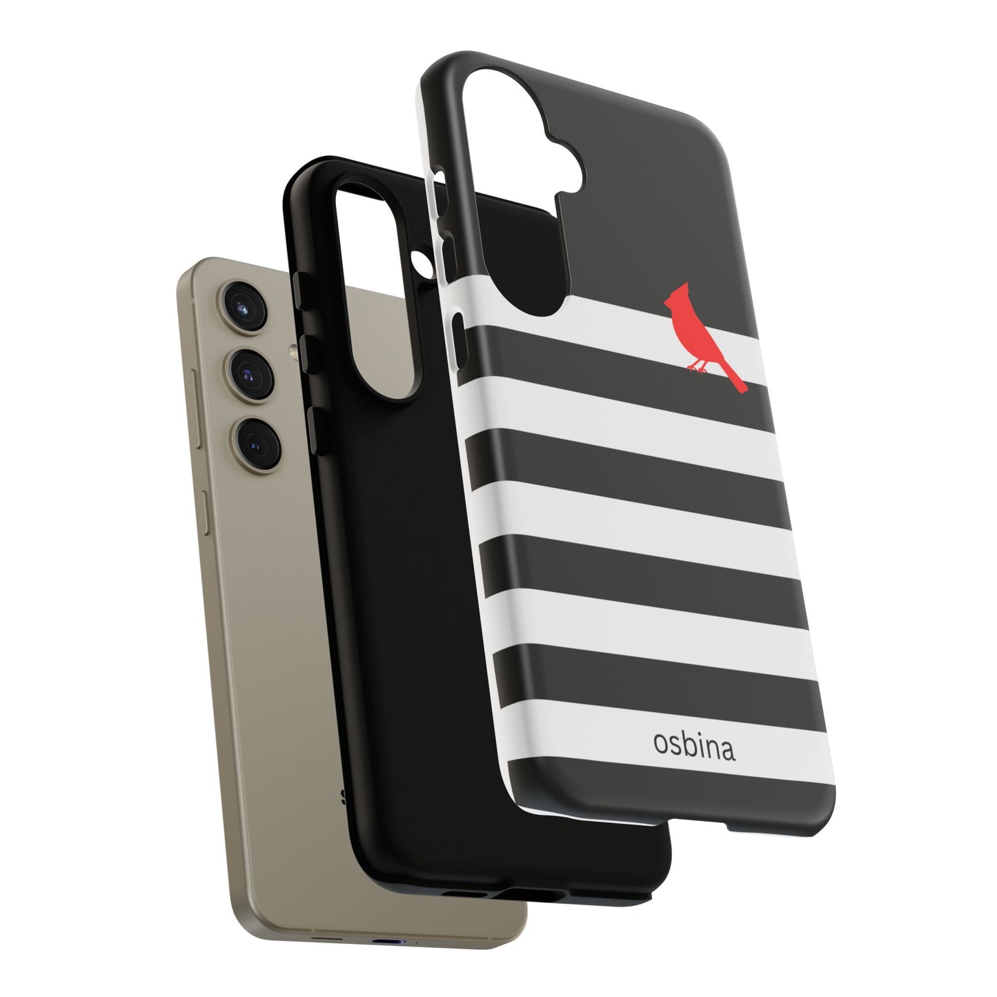 osbina | Redbird Edition Thinking of You Phone Case Black & White Stripe | Inspired By Collection