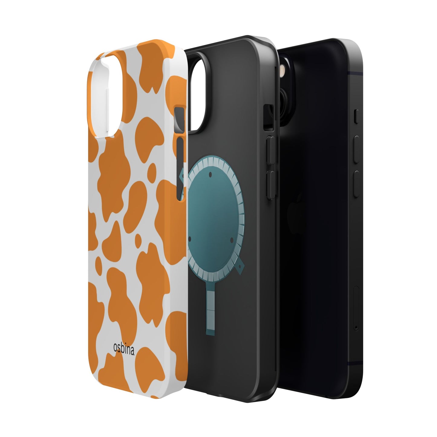 osbina | MagSafe Compatible for iPhone | Holy Cow, It’s Chic — The Orange Cow Print Case | The Season Collective