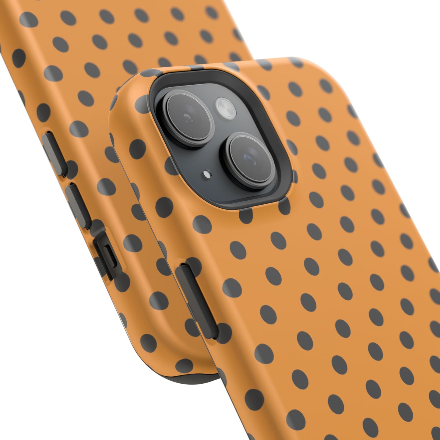 osbina | MagSafe Compatible for iPhone | Spot On Chic — The Orange + Black Polka Dot Case | The Season Collective