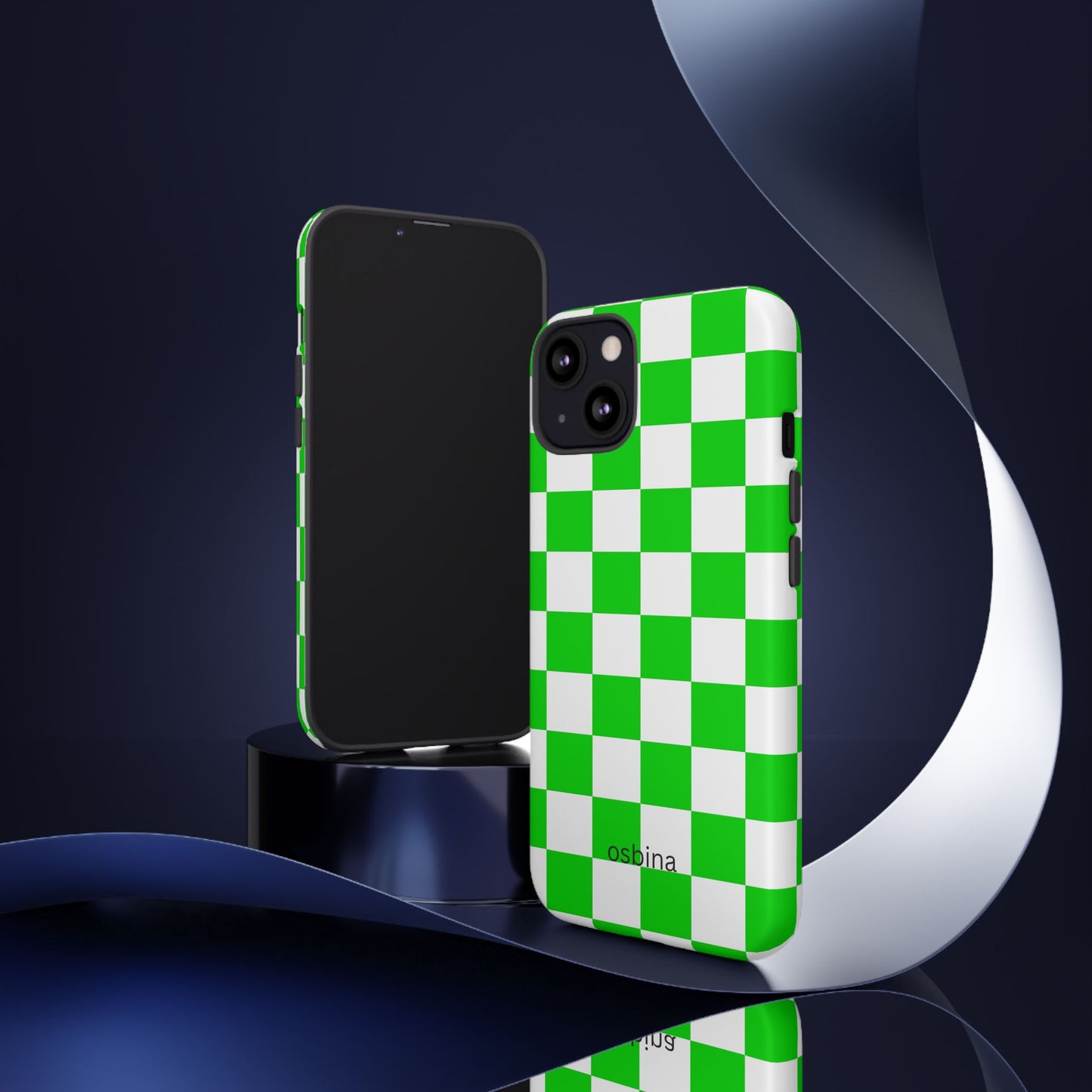 osbina | Neon Verdi Checks Phone Case | Color Edit Collection