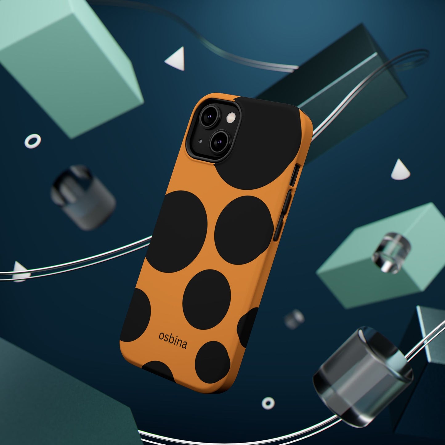 osbina | MagSafe Compatible for iPhone | The Bubble Statement Case in Orange + Black | The Season Collective