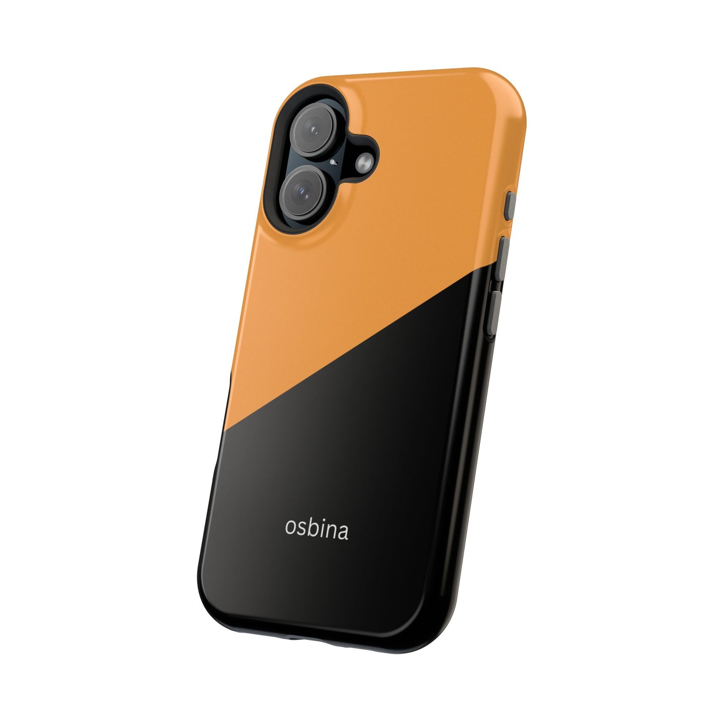 osbina | MagSafe Compatible for iPhone | Bold Moves Only — The Orange + Black Split Diagonal Case | The Season Collective