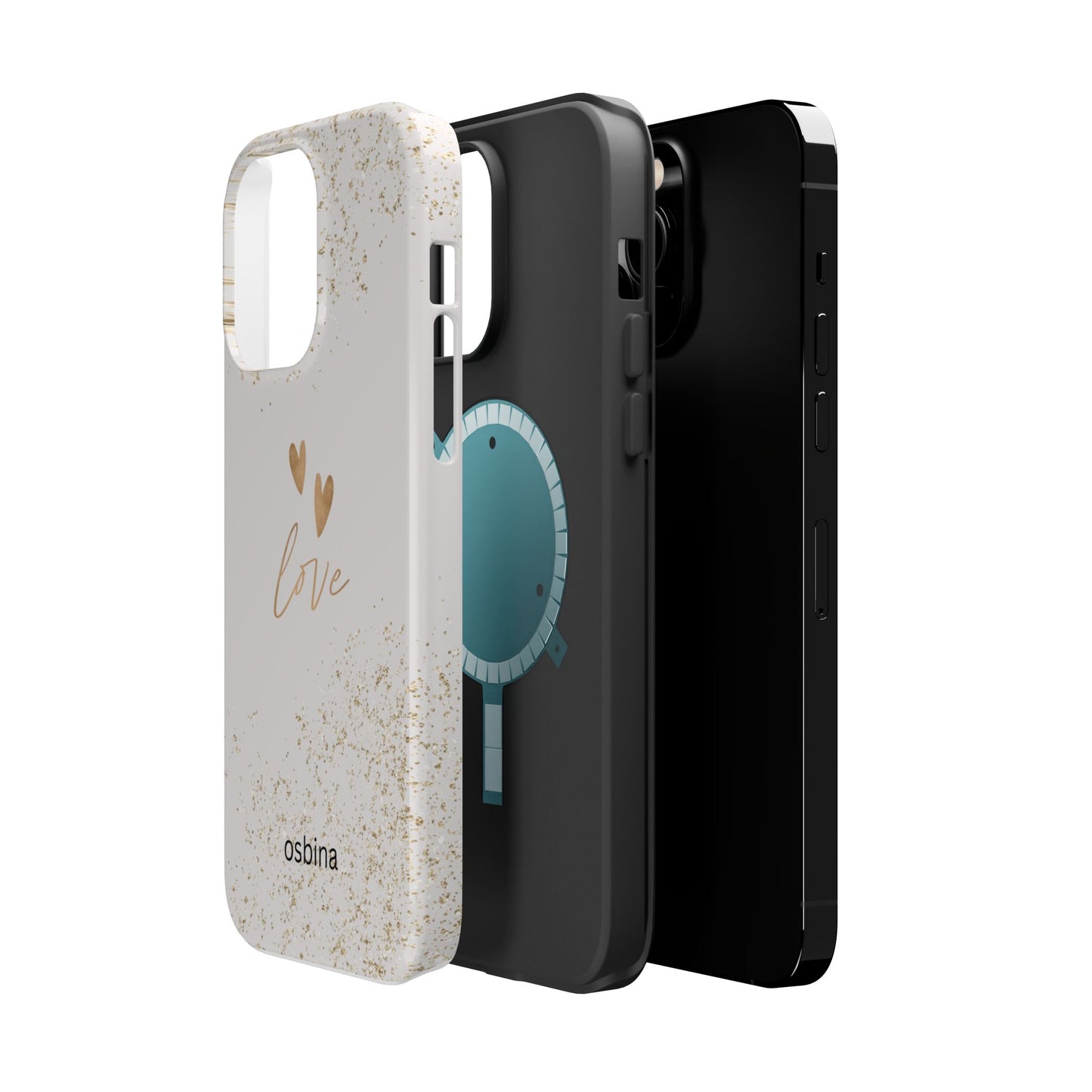 osbina | MagSafe compatible for iPhone | Golden Amour Phone Case | Modern Muse Collection