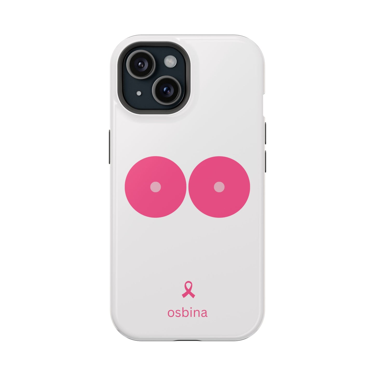 osbina | MagSafe compatible for iPhone | Limited Edition The Check Your Tatas Case in Light Pink + Soft Pink + Hot Pink | The Pink October Collection | Inspired By