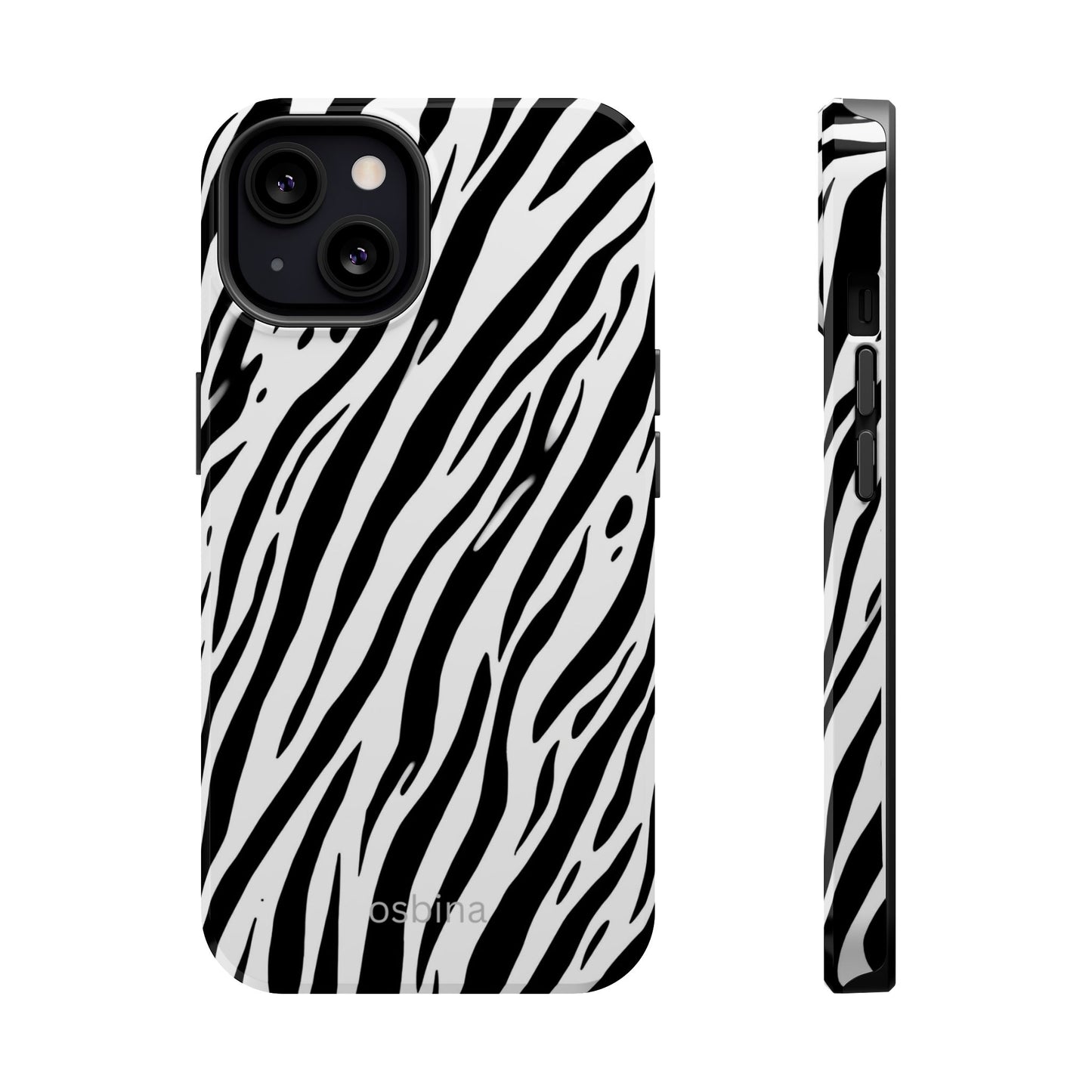 osbina | MagSafe Compatible for iPhone | The Bengal Bold Stripe Case in White + Black | The Season Collective