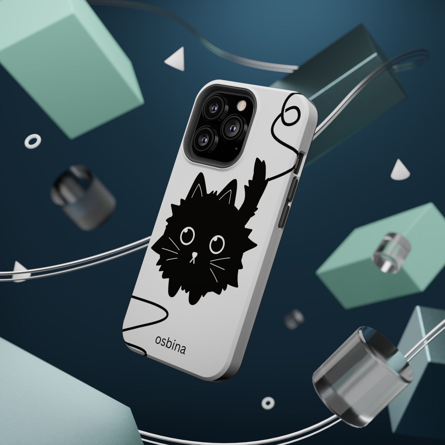 osbina | MagSafe compatible for iPhone | Midnight Couture Cat Phone Case | Season Collective Collection