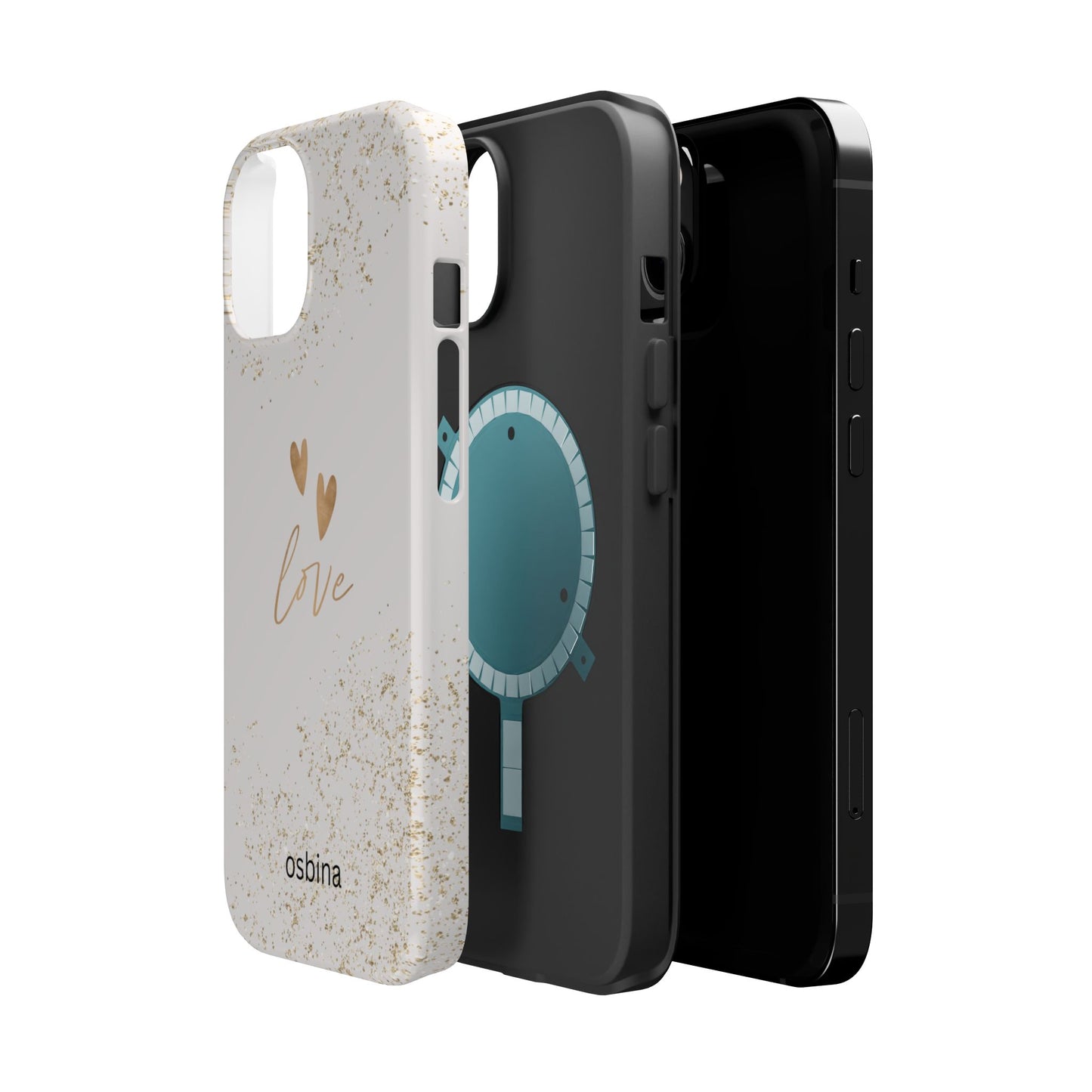 osbina | MagSafe compatible for iPhone | Golden Amour Phone Case | Modern Muse Collection