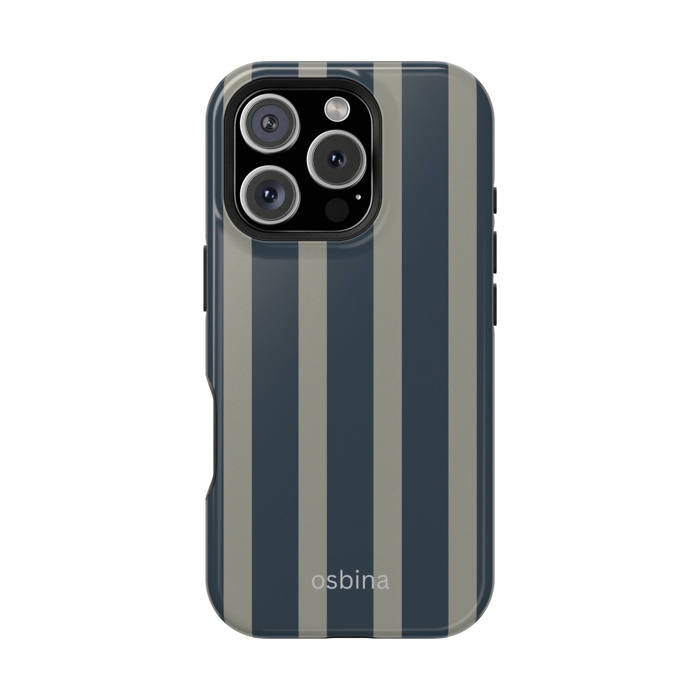 osbina | MagSafe compatible for iPhone | Grayhaven Navy & Gray Sophisticated Phone Case | Modern Muse Collection