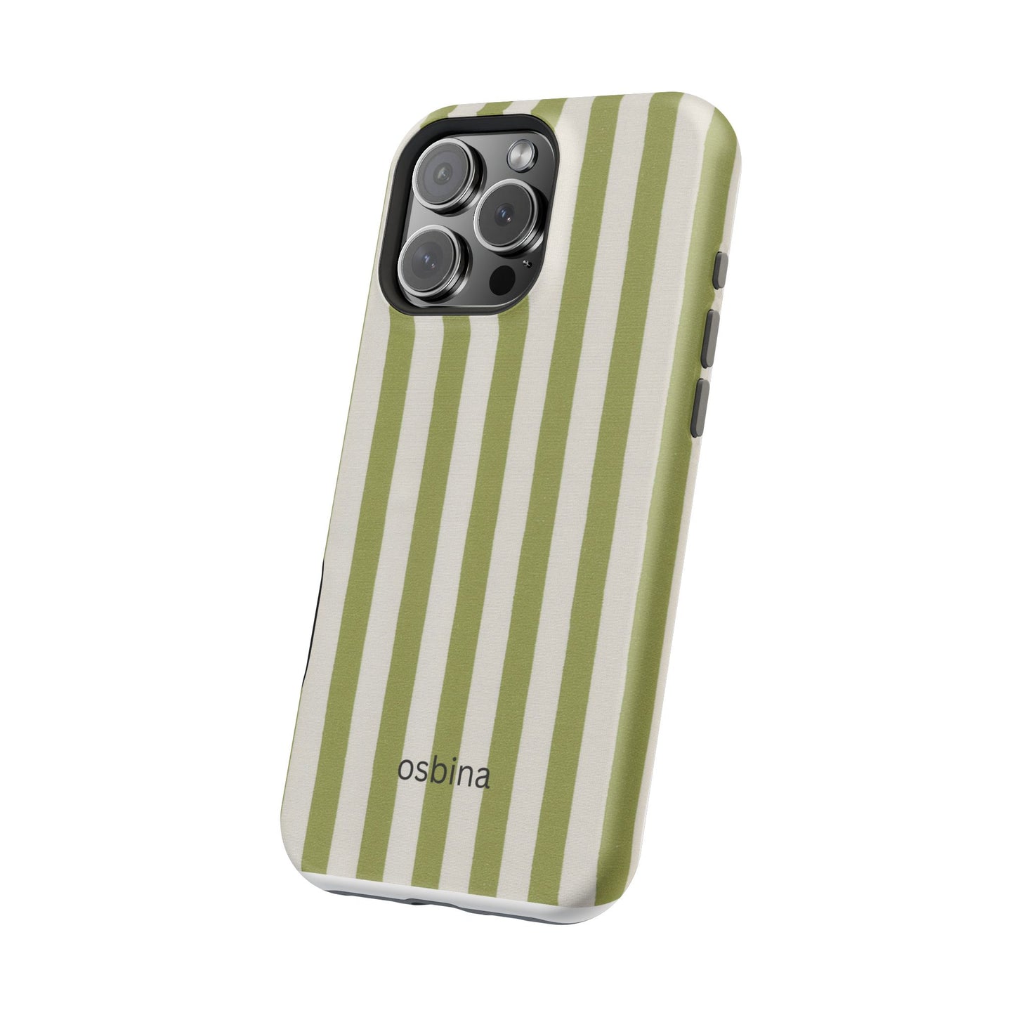 osbina | MagSafe compatible for iPhone | Verde Stripe Phone Case | Color Edit Collection