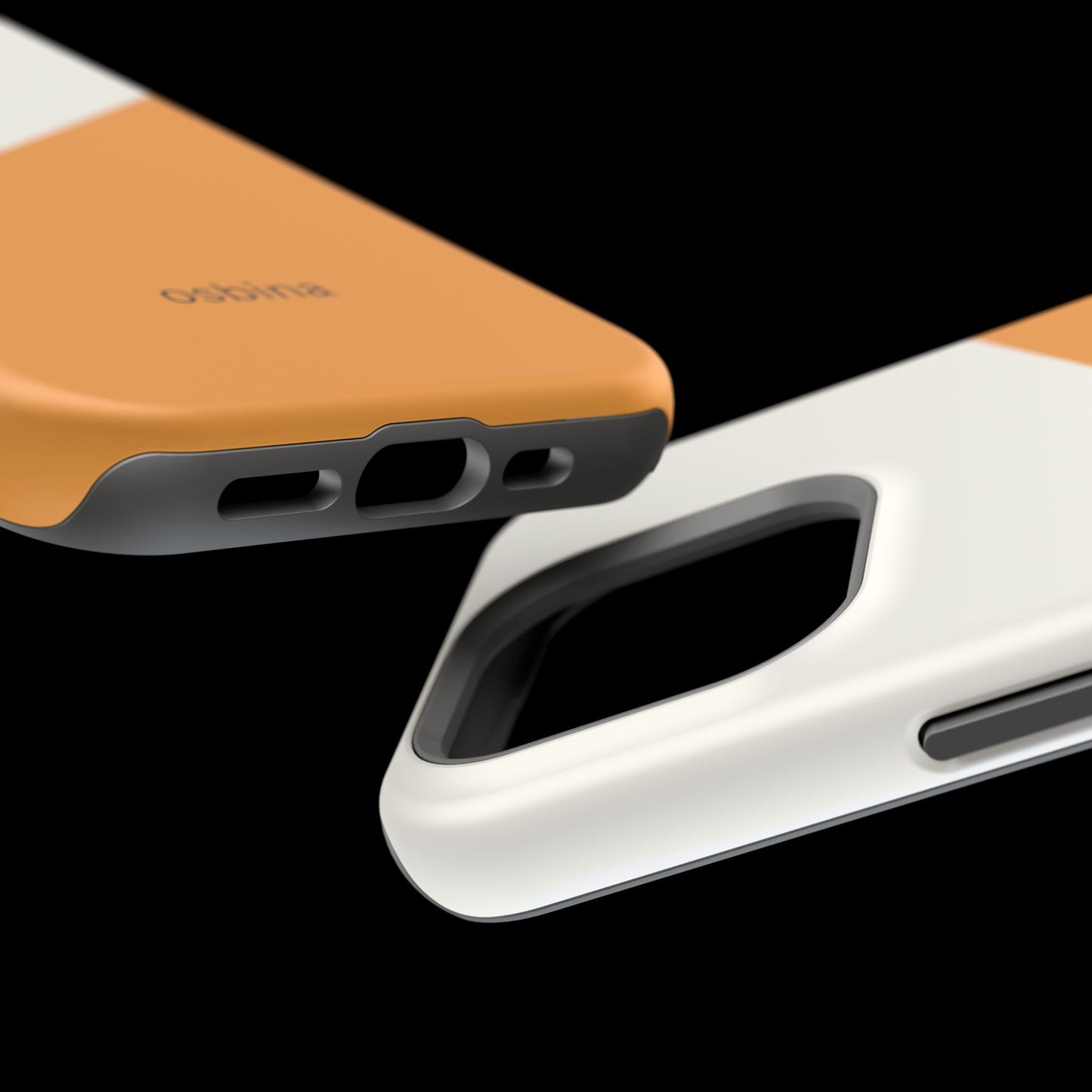 osbina | MagSafe Compatible for iPhone | Divide & Conquer — The Orange + White Split Diagonal Case | The Season Collective