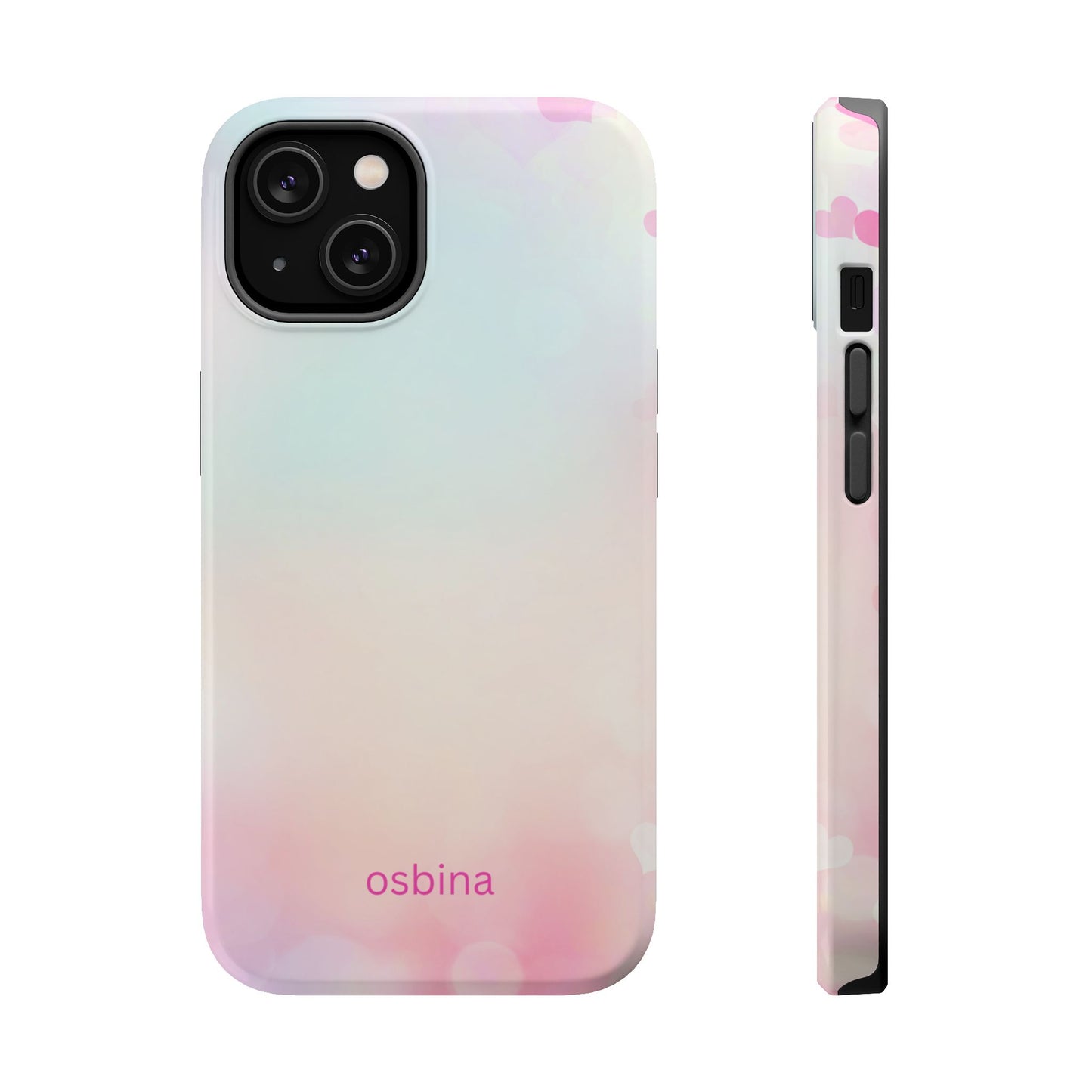 osbina | MagSafe compatible for iPhone | The Cotton Candy Hearts Case | YAYOU Collection Supporting Shine Like Sable