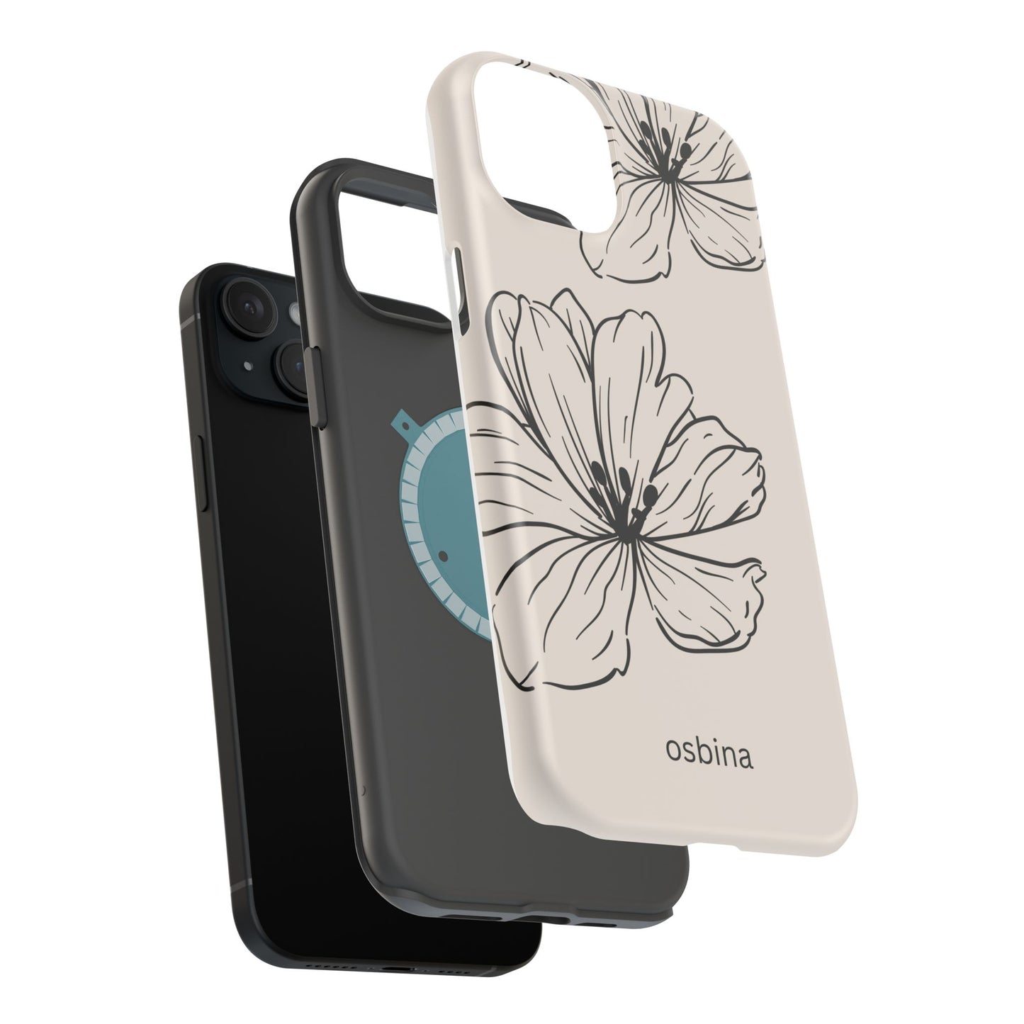 osbina | MagSafe compatible for iPhone | Poppy Whisper Phone Case | Modern Muse Collection