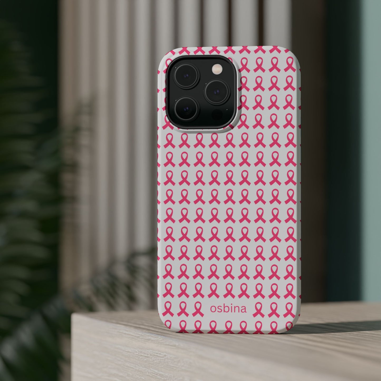 osbina | MagSafe compatible for iPhone | Limited Edition The Side By Side Pink Ribbons Case in Light Pink + Soft Pink + Hot Pink | The Pink October Collection | Inspired By