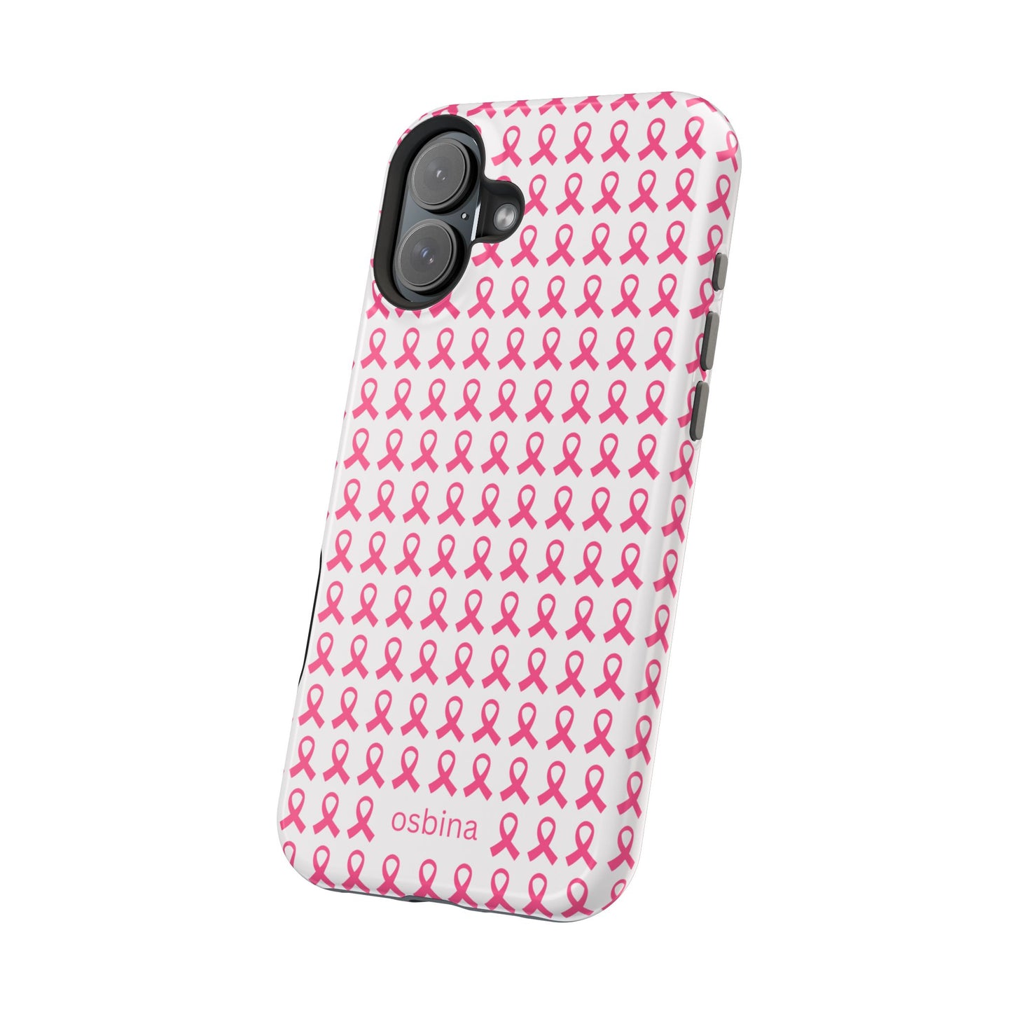 osbina | MagSafe compatible for iPhone | Limited Edition The Side By Side Pink Ribbons Case in Light Pink + Soft Pink + Hot Pink | The Pink October Collection | Inspired By