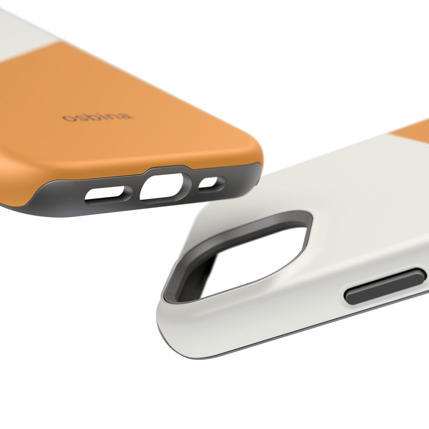 osbina | MagSafe Compatible for iPhone | Divide & Conquer — The Orange + White Split Diagonal Case | The Season Collective