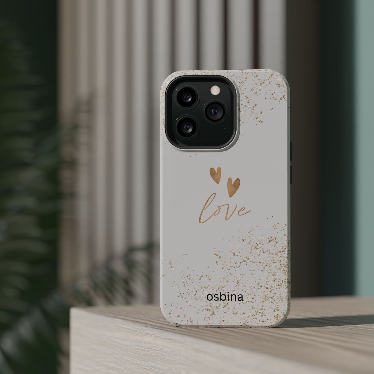 osbina | MagSafe compatible for iPhone | Golden Amour Phone Case | Modern Muse Collection