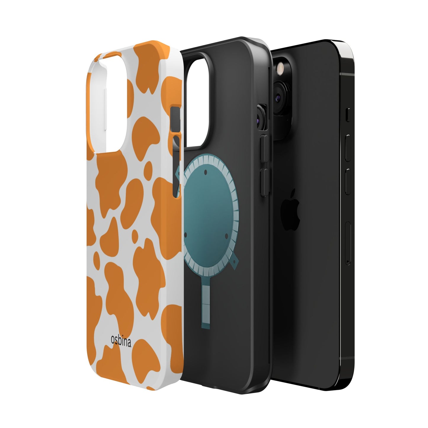 osbina | MagSafe Compatible for iPhone | Holy Cow, It’s Chic — The Orange Cow Print Case | The Season Collective