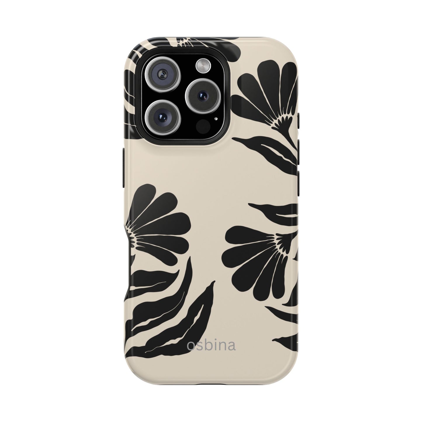 osbina | MagSafe compatible for iPhone | Obsidian Bloom Flower Phone Case | Modern Muse Collection