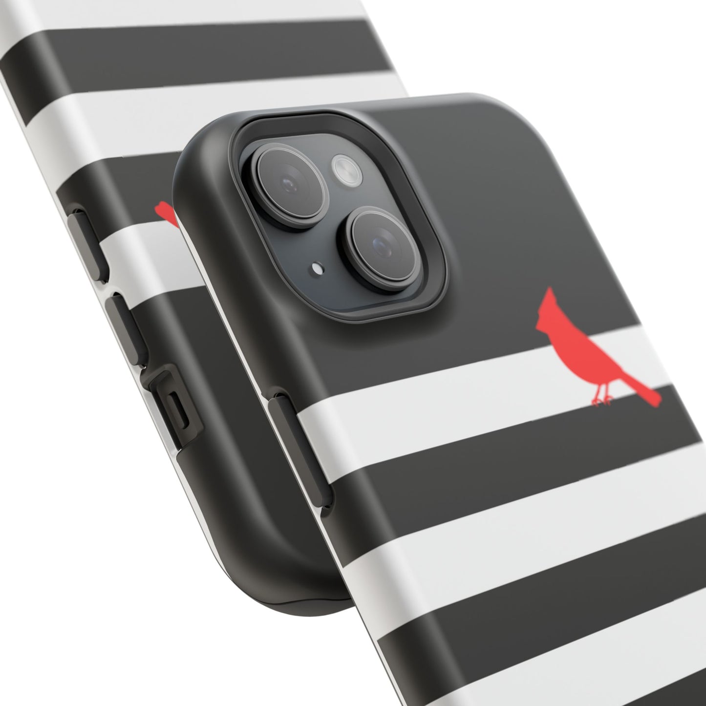 osbina | MagSafe compatible for iPhone | Redbird Edition Thinking of You Phone Case Black & White Stripe | Inspired By Collection