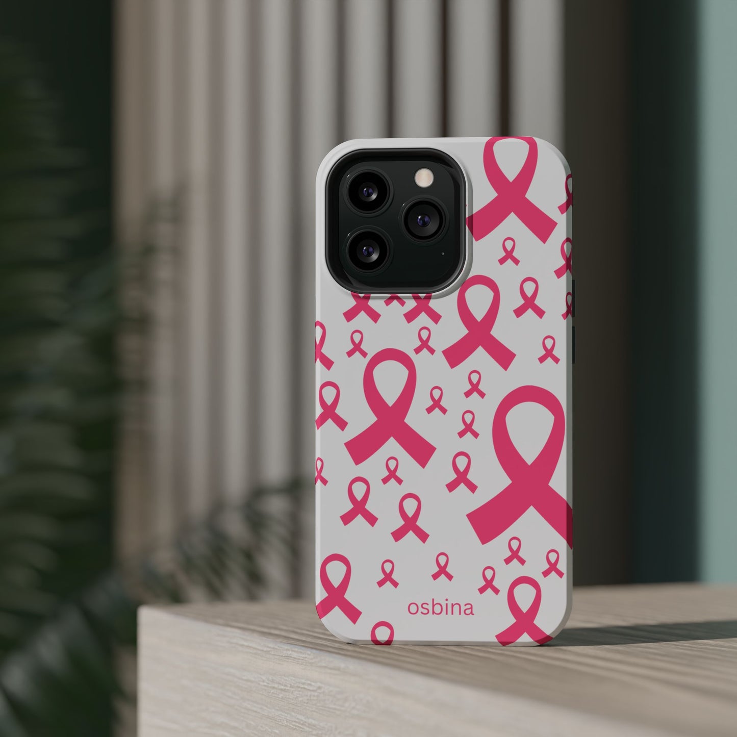 osbina | MagSafe compatible for iPhone | Limited Edition Strength in Ribbons Case in Light Pink + Soft Pink + Hot Pink | The Pink October Collection | Inspired By