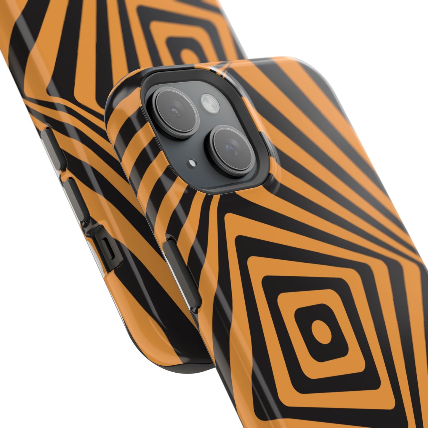 osbina | MagSafe Compatible for iPhone | Step Into the Zone — The Orange + Black Spiral Case | The Season Collective