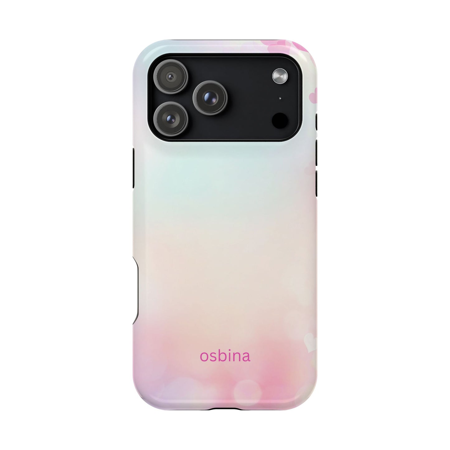 osbina | MagSafe compatible for iPhone | The Cotton Candy Hearts Case | YAYOU Collection Supporting Shine Like Sable