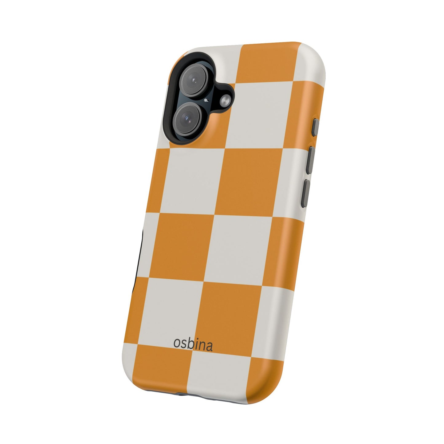 osbina | MagSafe Compatible for iPhone | Check You Out — The Orange + White Check Case | The Season Collective