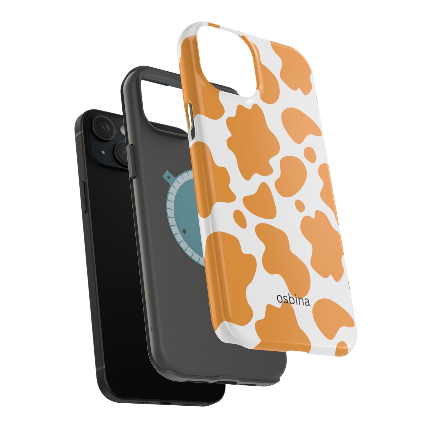 osbina | MagSafe Compatible for iPhone | Holy Cow, It’s Chic — The Orange Cow Print Case | The Season Collective