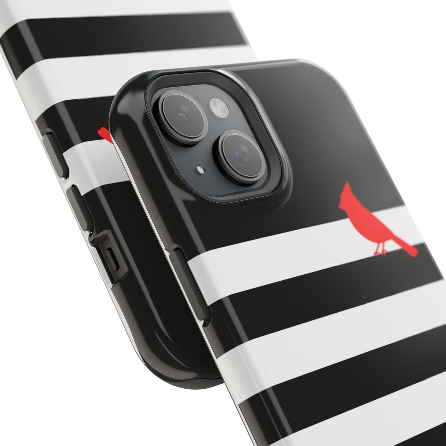 osbina | MagSafe compatible for iPhone | Redbird Edition Thinking of You Phone Case Black & White Stripe | Inspired By Collection