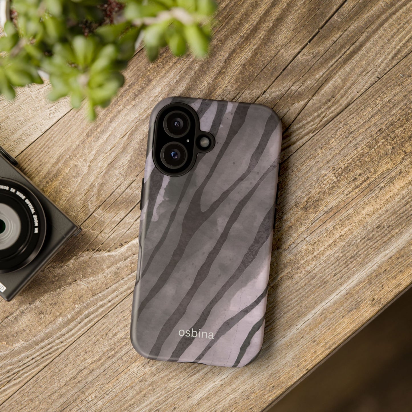 osbina | Stripes on Point — The Muted Gray + Black Tiger Case | The Season Collective