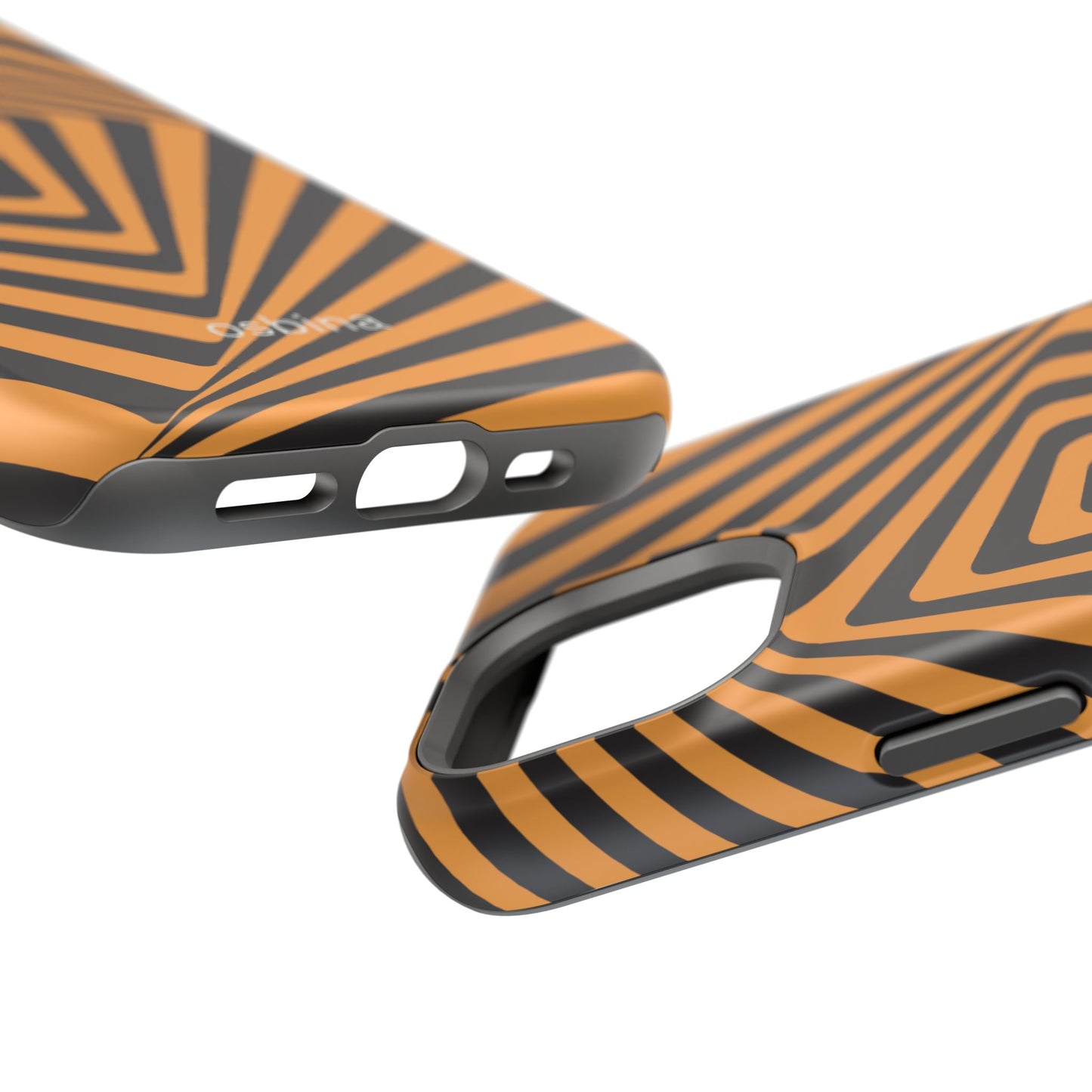 osbina | MagSafe Compatible for iPhone | Step Into the Zone — The Orange + Black Spiral Case | The Season Collective
