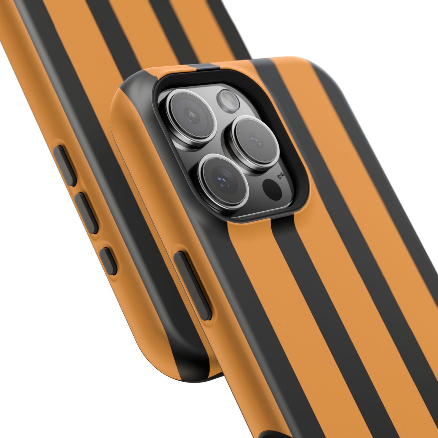 osbina | MagSafe Compatible for iPhone | The Statement Stripe Case in Black + Orange | The Season Collective