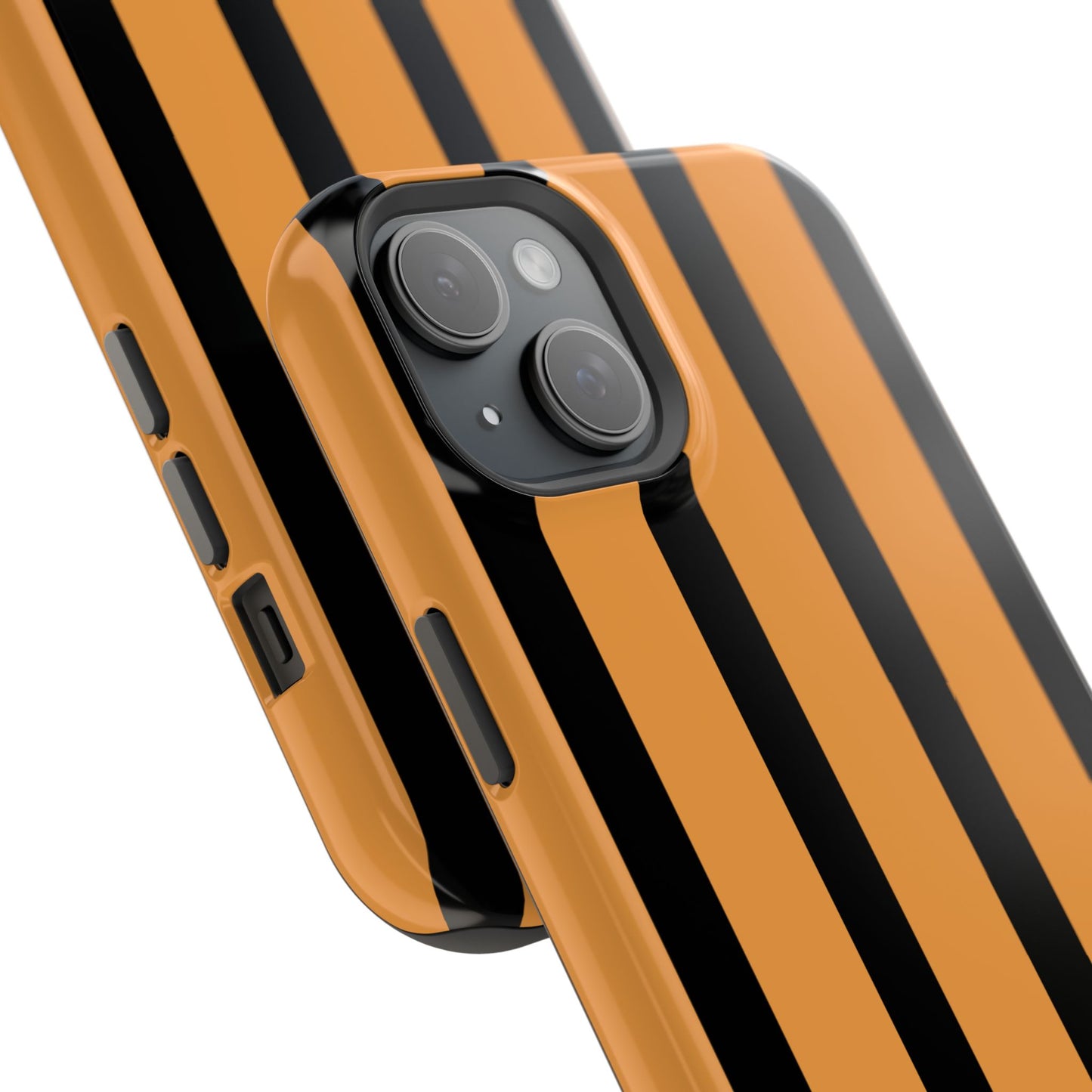 osbina | MagSafe Compatible for iPhone | The Statement Stripe Case in Black + Orange | The Season Collective