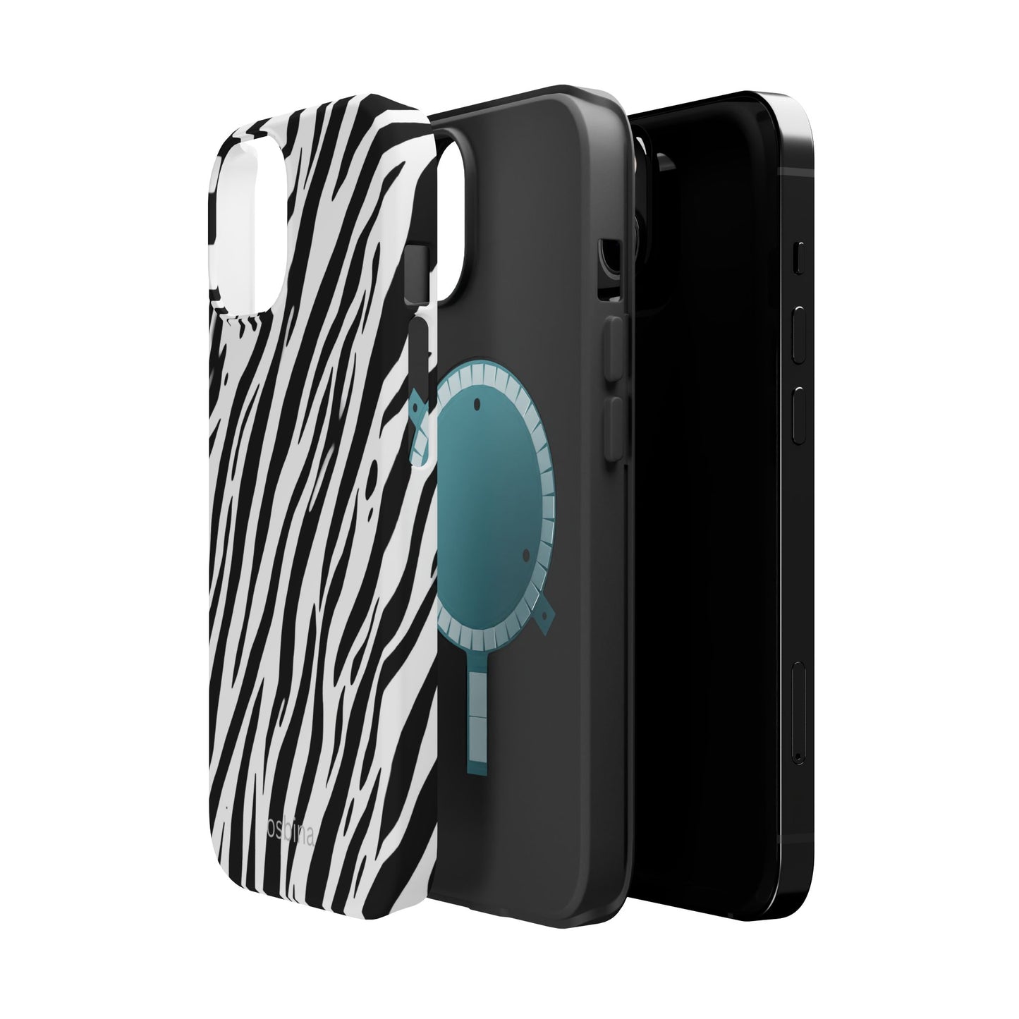 osbina | MagSafe Compatible for iPhone | The Bengal Bold Stripe Case in White + Black | The Season Collective