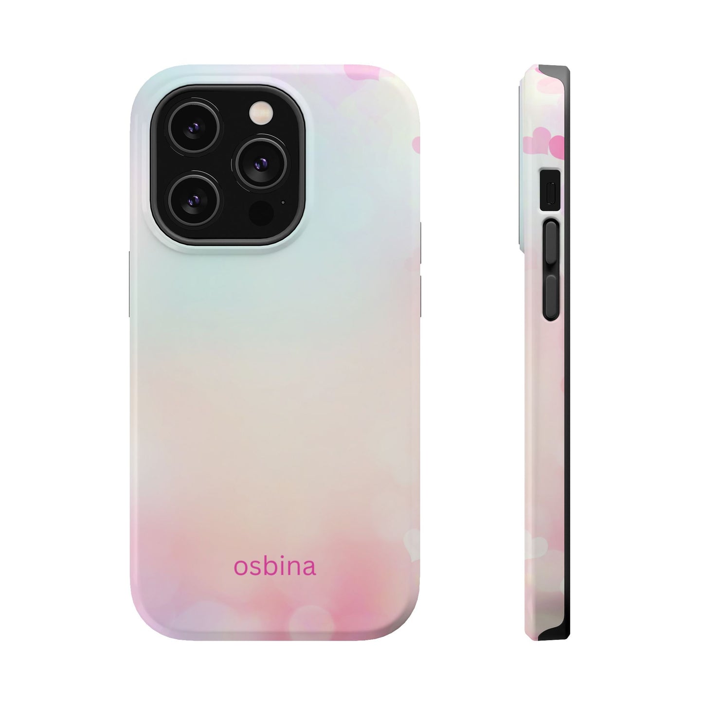 osbina | MagSafe compatible for iPhone | The Cotton Candy Hearts Case | YAYOU Collection Supporting Shine Like Sable