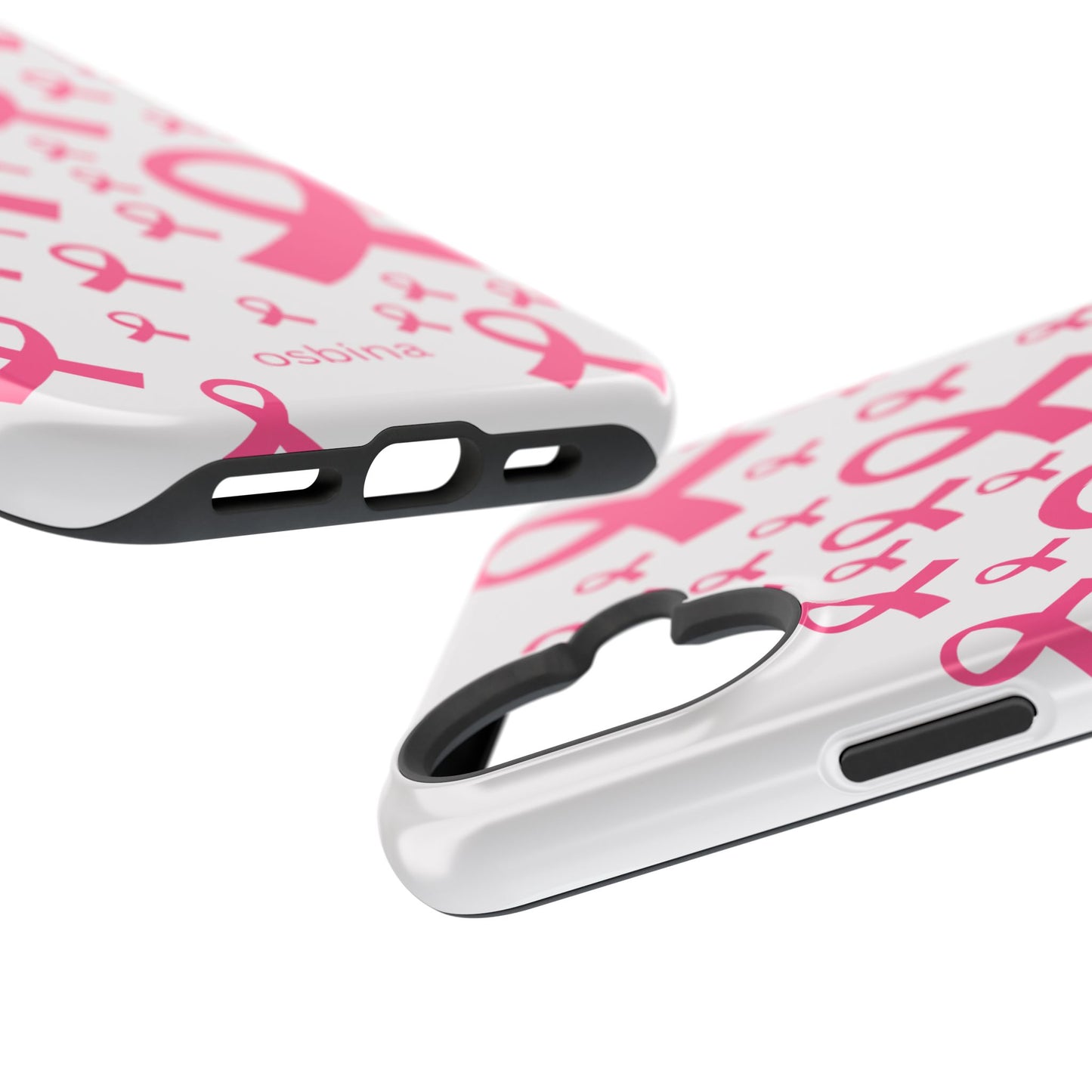 osbina | MagSafe compatible for iPhone | Limited Edition Strength in Ribbons Case in Light Pink + Soft Pink + Hot Pink | The Pink October Collection | Inspired By
