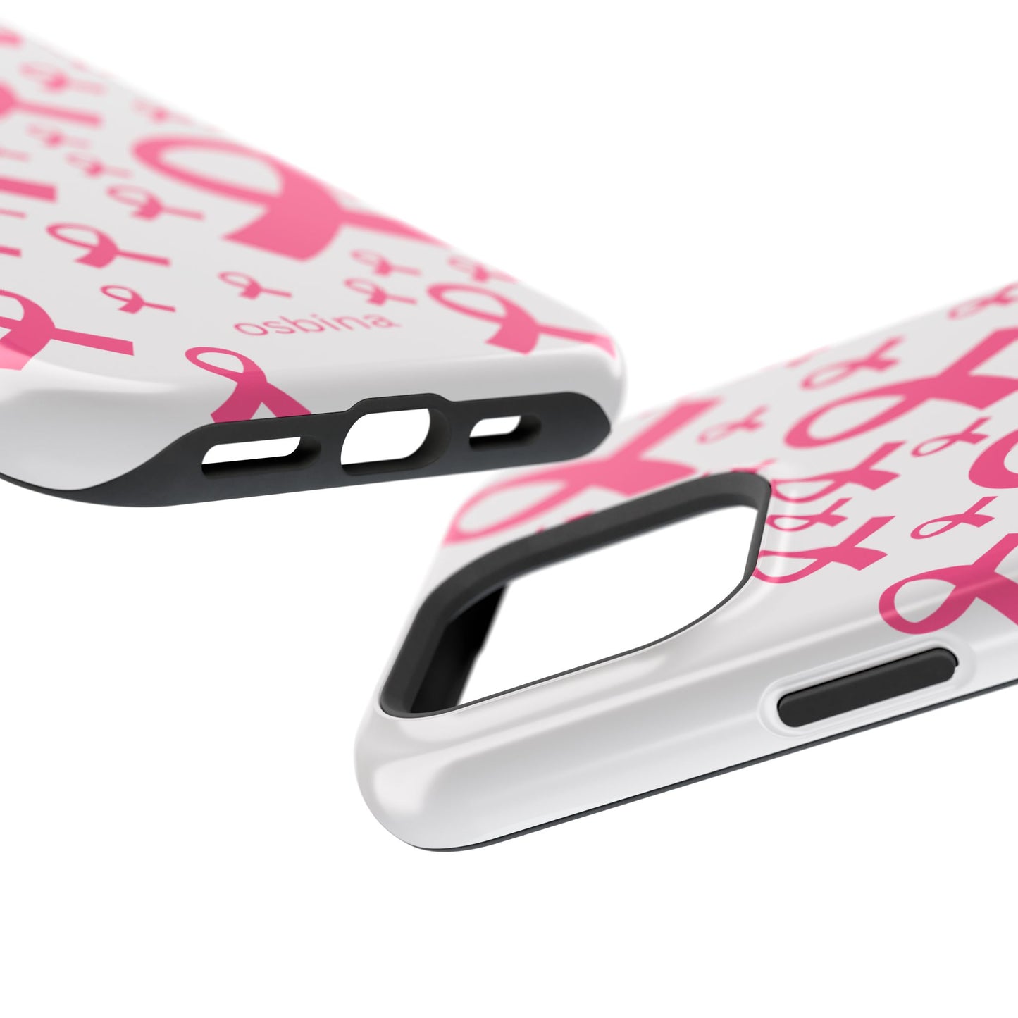 osbina | MagSafe compatible for iPhone | Limited Edition Strength in Ribbons Case in Light Pink + Soft Pink + Hot Pink | The Pink October Collection | Inspired By