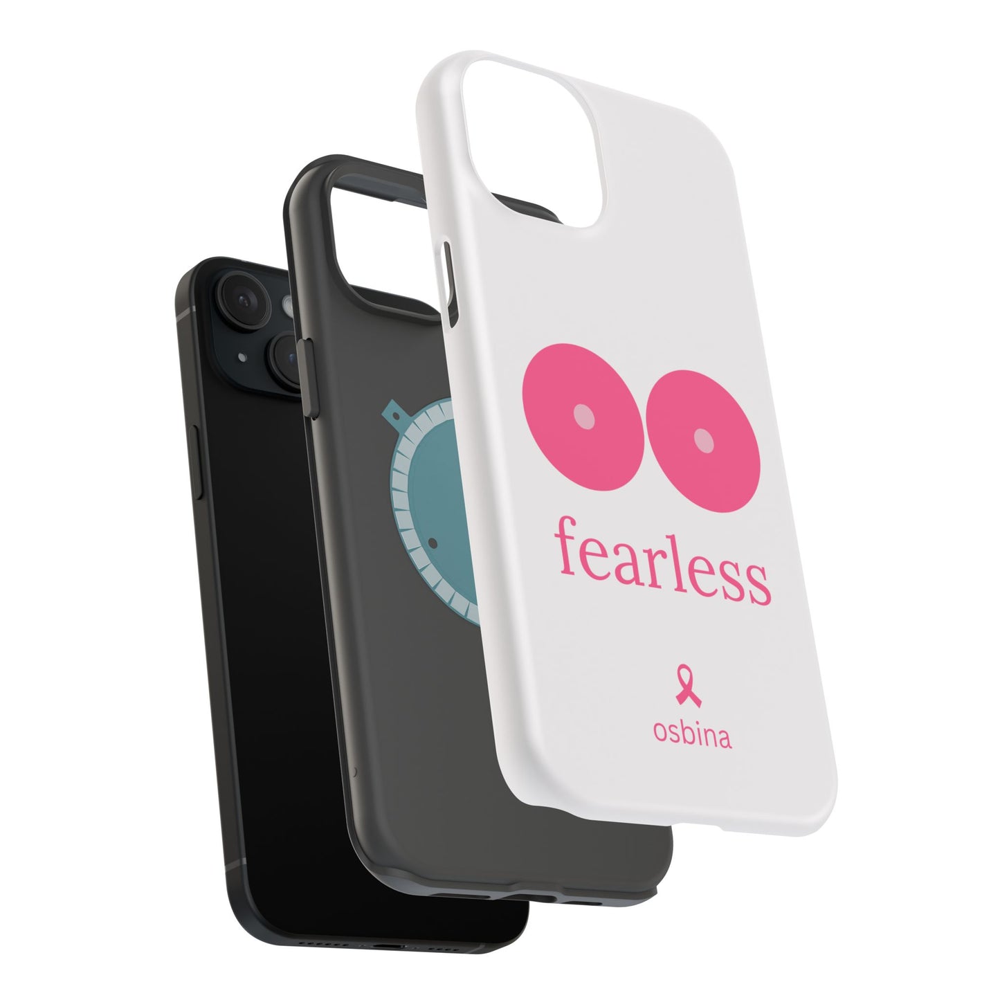 osbina | MagSafe compatible for iPhone | Limited Edition The Fearless Tatas Case in Light Pink + Soft Pink + Hot Pink | The Pink October Collection | Inspired By